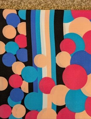 Abstract Polka Dot Stripe Polyester Square Scarf